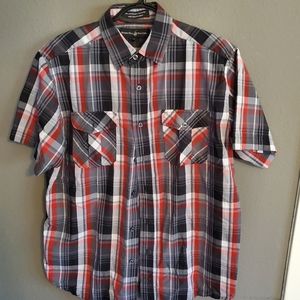 Striped Short sleeve collared button up